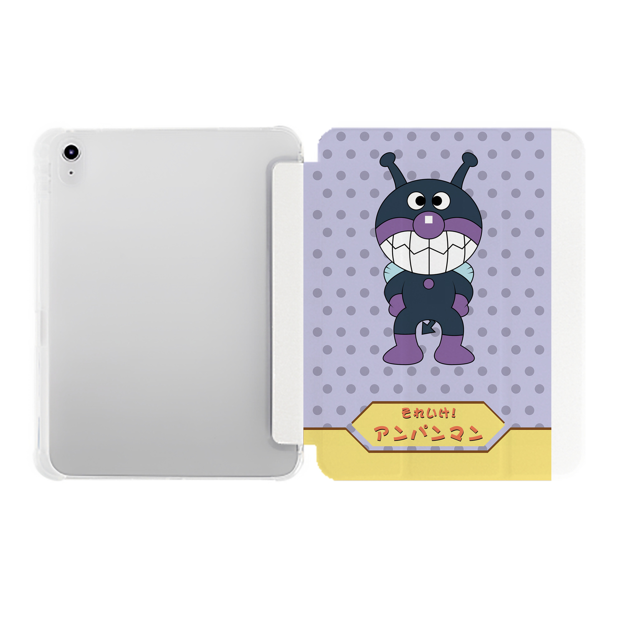 （画像用） アンパンマン Anpanman IPad ケース ペン収納付き 三つ折りスタンド PUレザー×シリコン 対応機種9.5/10.5/10.9インチ
